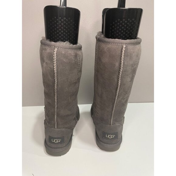 UGG Grey Kid's Classic Tall II Waterproof Suede Winter Boots Size 2 - Picture 2 of 7